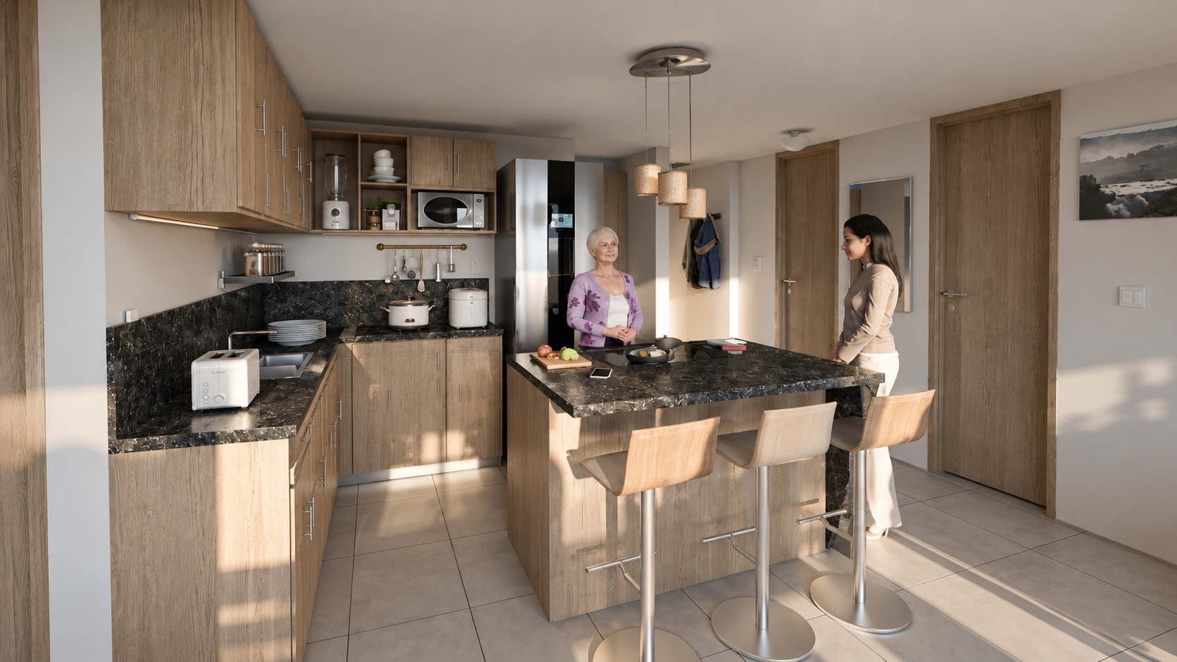 Kitchen remodel hero render
